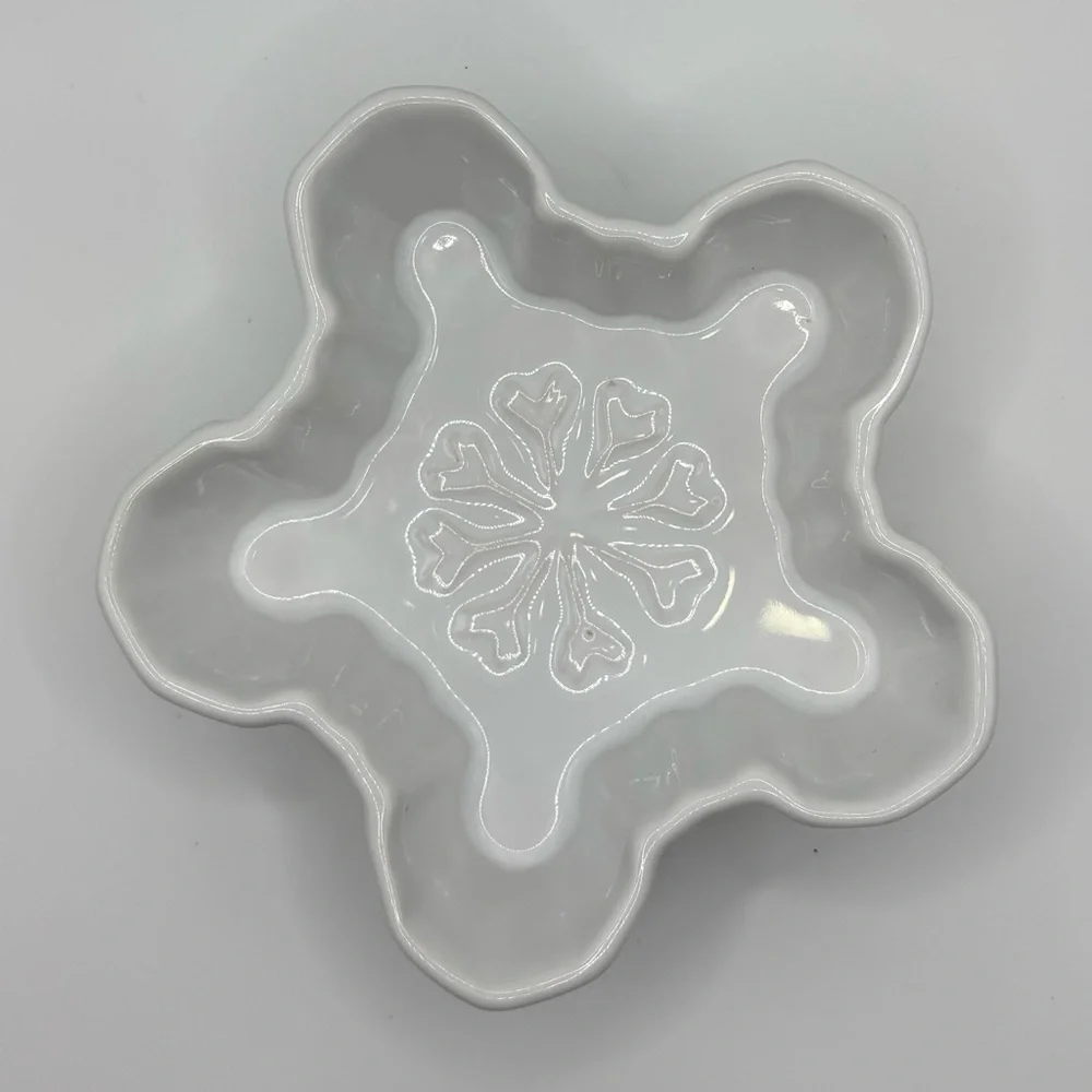 Threshold Target White Snowflake Dish Ramekin Winter Stoneware
